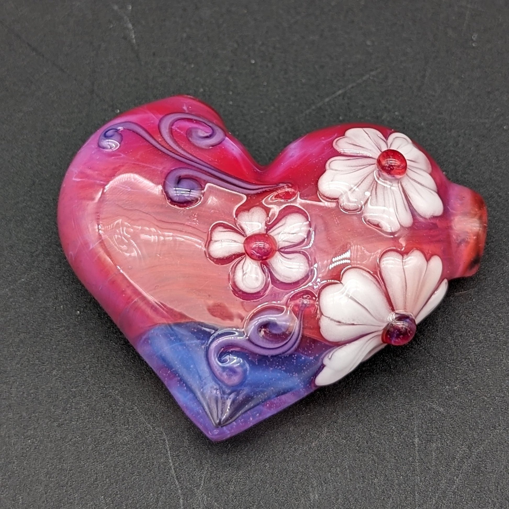 Lyric Glass - Heart Pipe w/ Cherry Blossoms - Meech Madness Smoke Shop