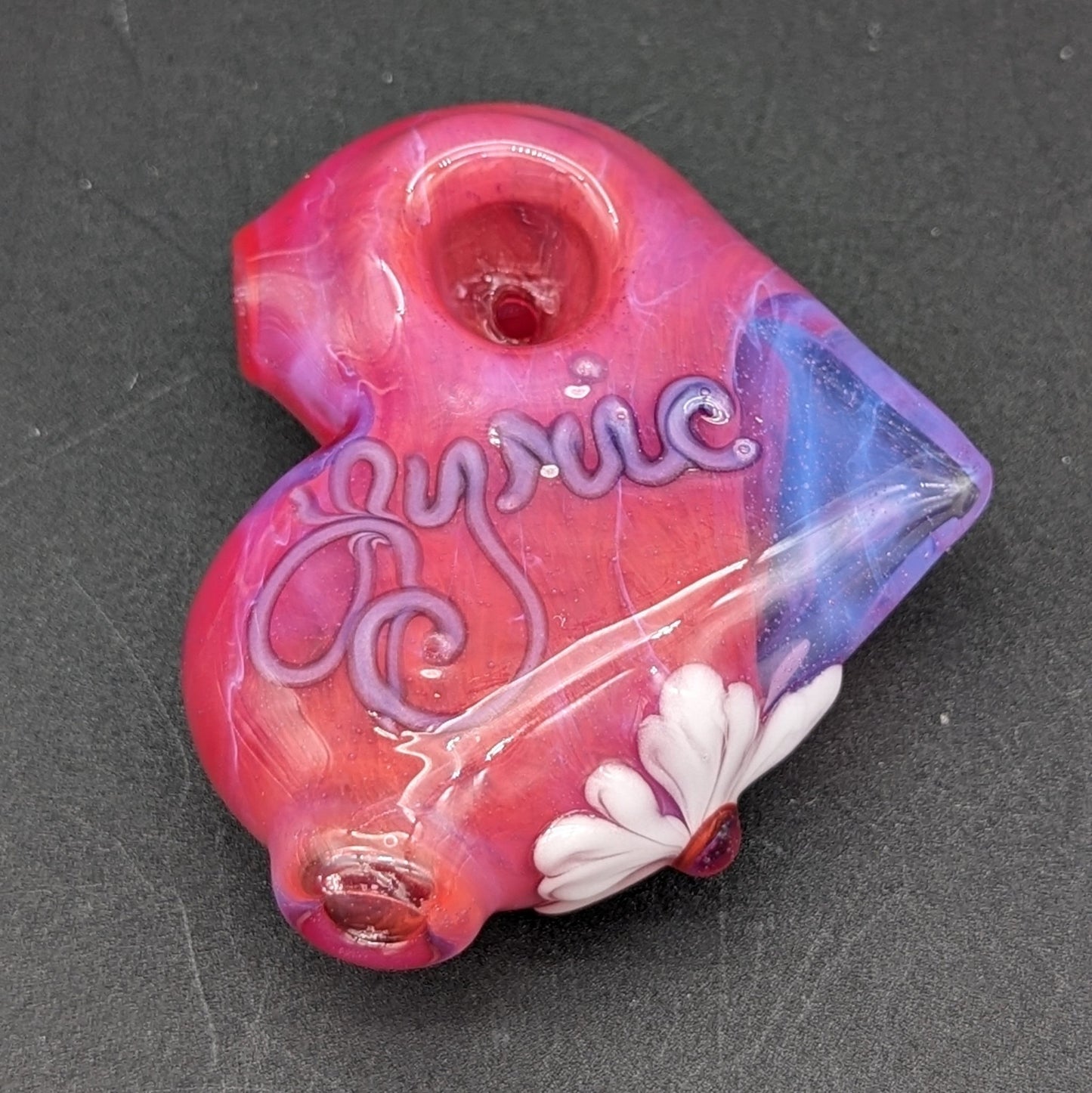 Lyric Glass - Heart Pipe w/ Cherry Blossoms - Meech Madness Smoke Shop