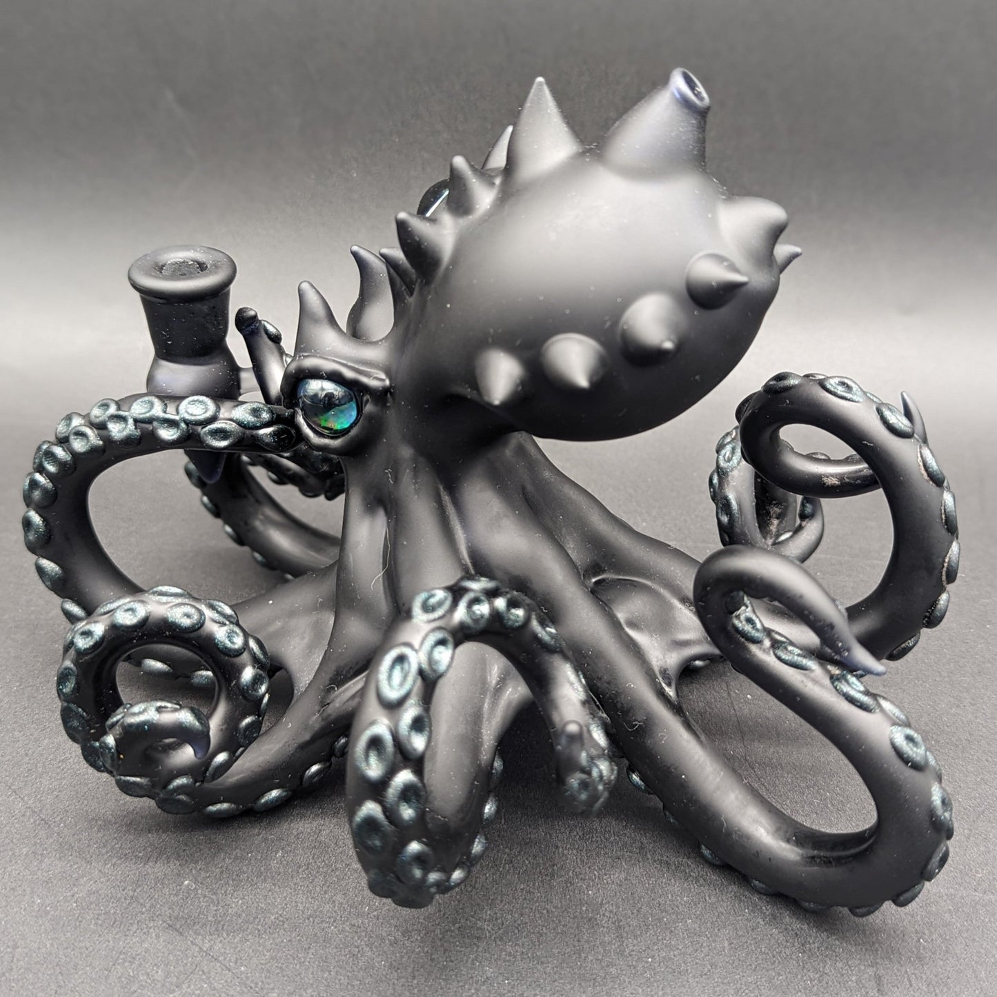 Mako Glass 10mm Opal Eyes Octopus Sculpture Dab Rig - Meech Madness Smoke Shop