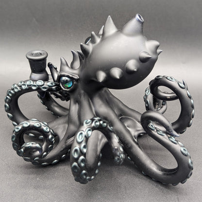 Mako Glass 10mm Opal Eyes Octopus Sculpture Dab Rig - Meech Madness Smoke Shop