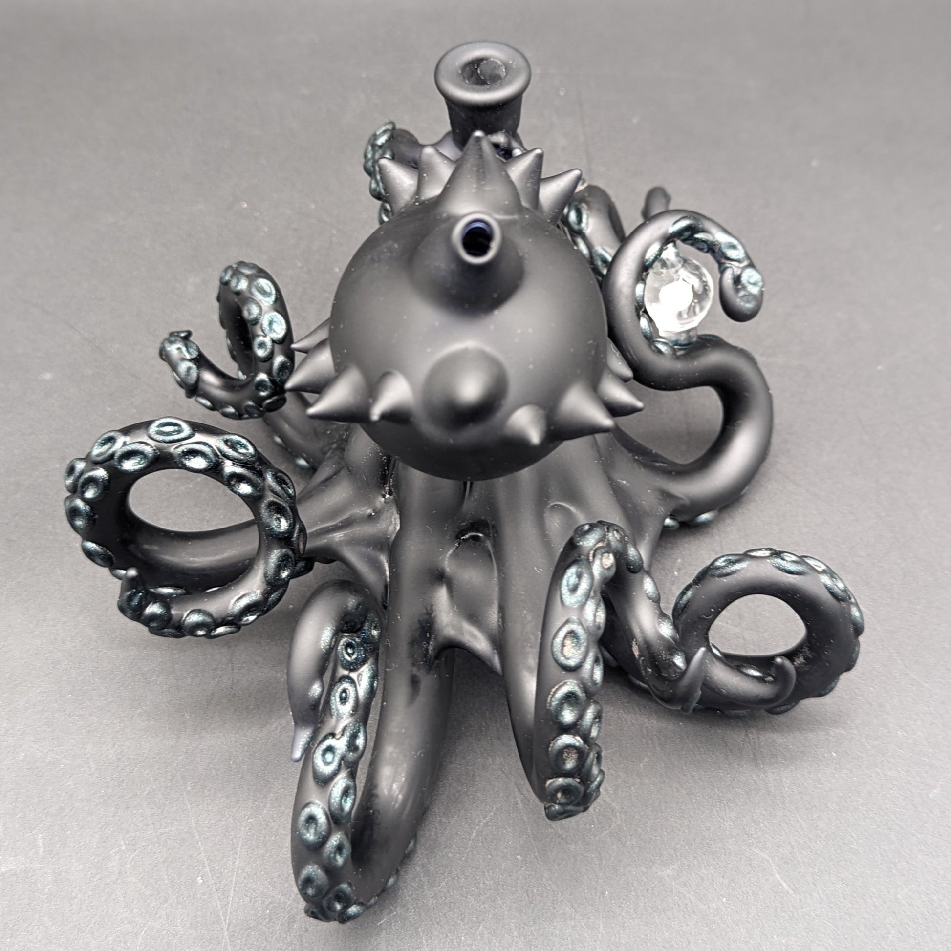 Mako Glass 10mm Opal Eyes Octopus Sculpture Dab Rig - Meech Madness Smoke Shop