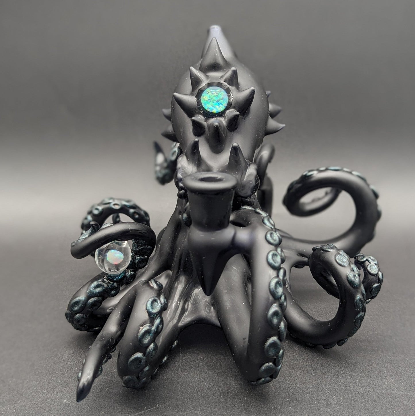 Mako Glass 10mm Opal Eyes Octopus Sculpture Dab Rig - Meech Madness Smoke Shop