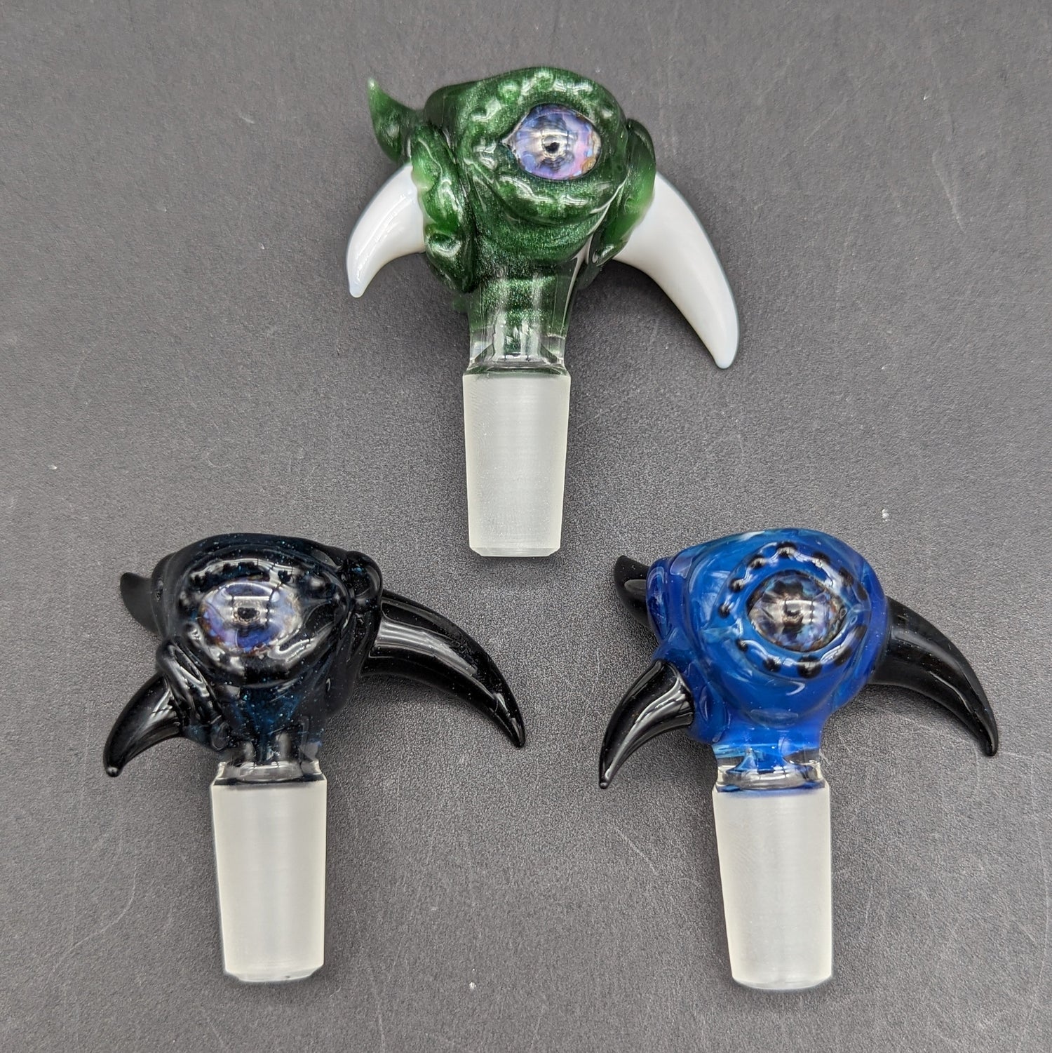 Mako Glass Goblin Creatures w/ Horns 14m Herb Slide - Meech Madness Smoke Shop