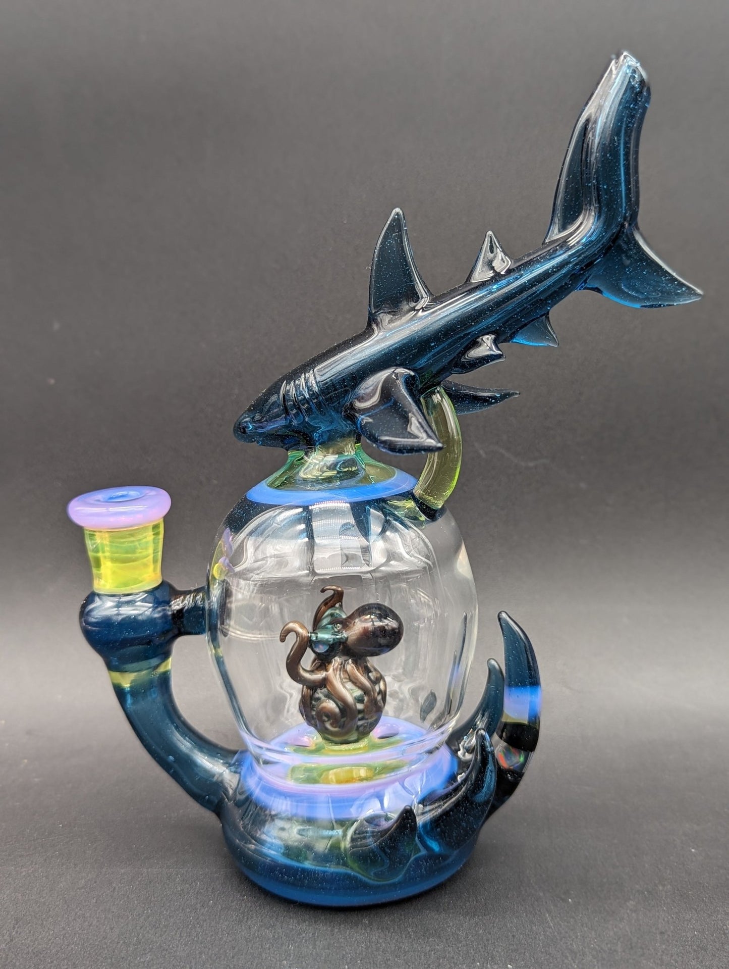 Mako Glass Shark + Octopus Blooper Dab Rig - Meech Madness Smoke Shop