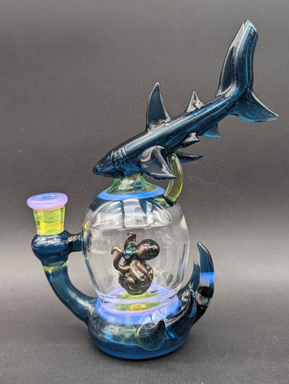 Mako Glass Shark + Octopus Blooper Dab Rig - Meech Madness Smoke Shop