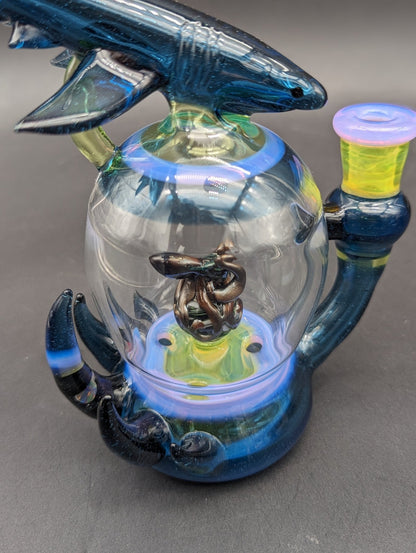 Mako Glass Shark + Octopus Blooper Dab Rig - Meech Madness Smoke Shop