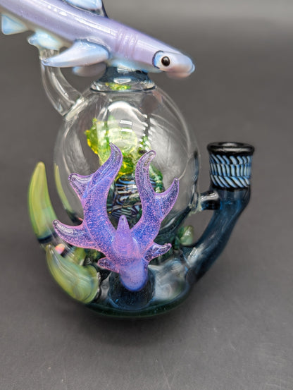 Mako Glass UV Hammerhead Octopus Dab Rig - Meech Madness Smoke Shop