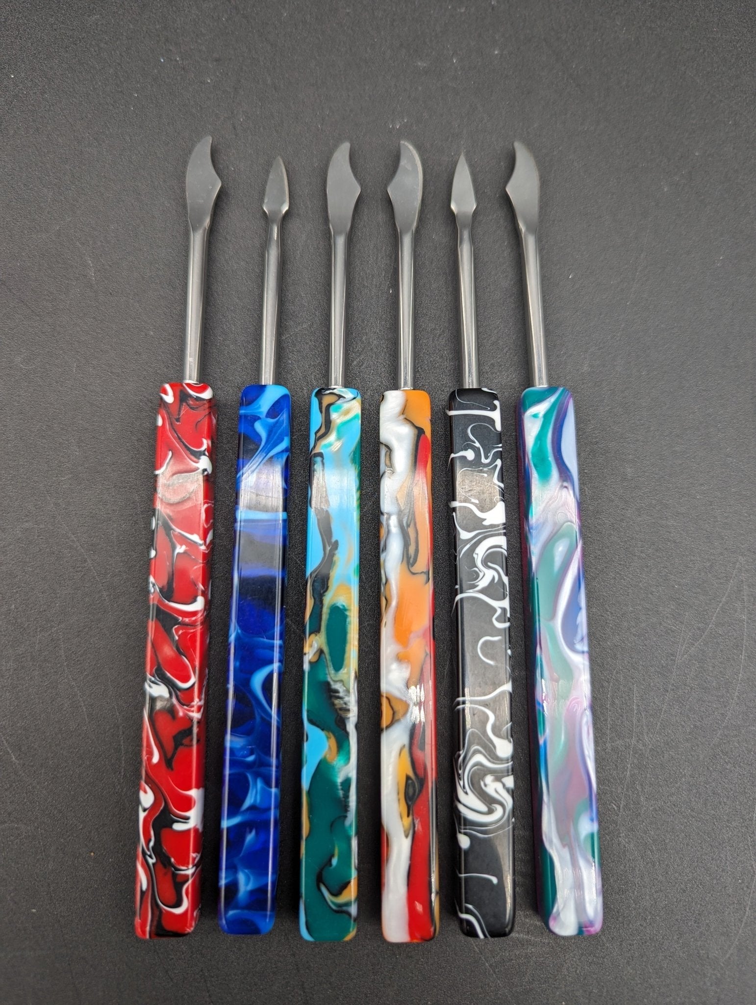 Marbled Resin Dab Tool w/ Metal Tip - Meech Madness Smoke Shop