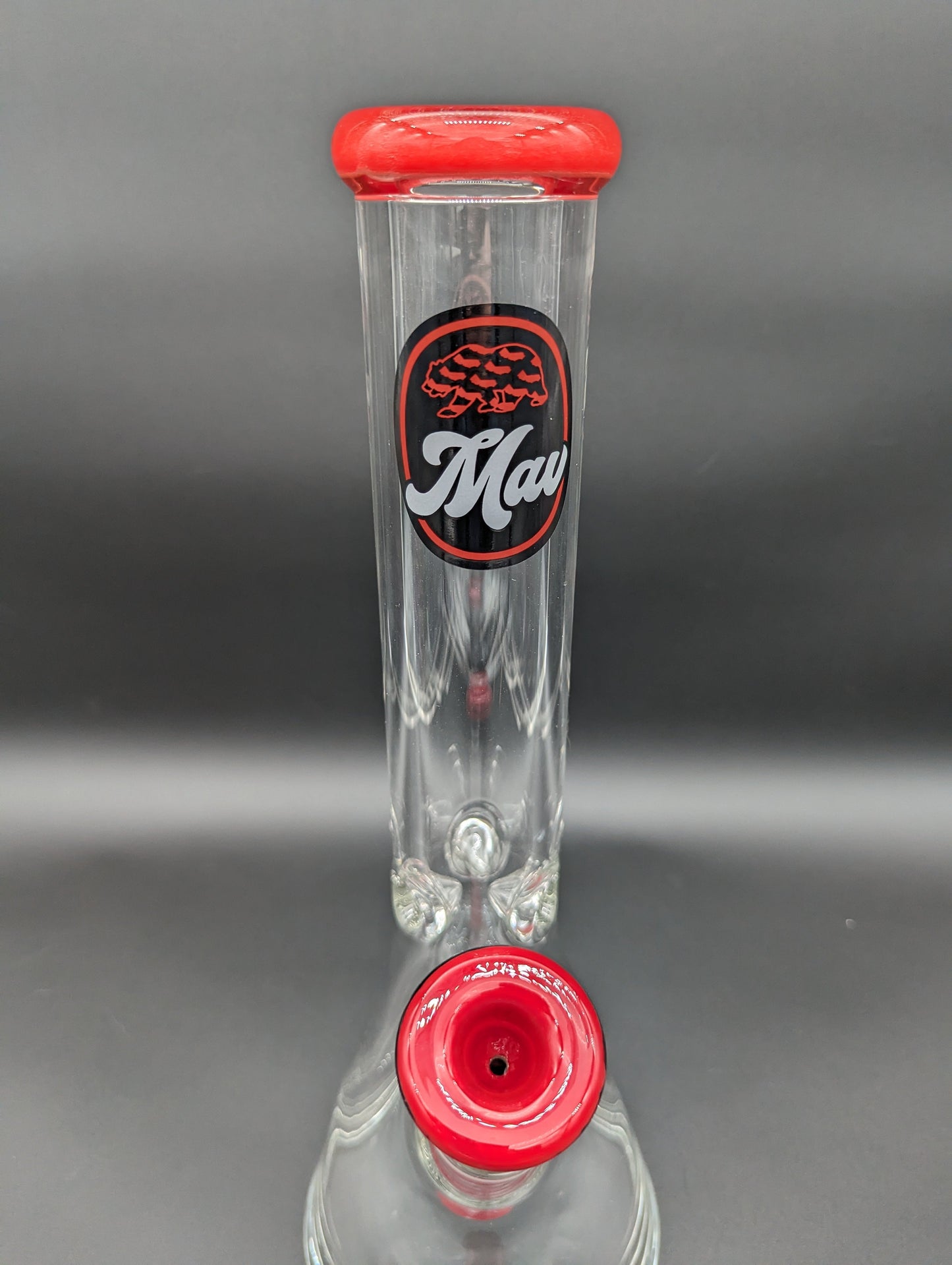 MAV Glass Chiquita Accented Beaker - Red - Avernic Smoke Shop