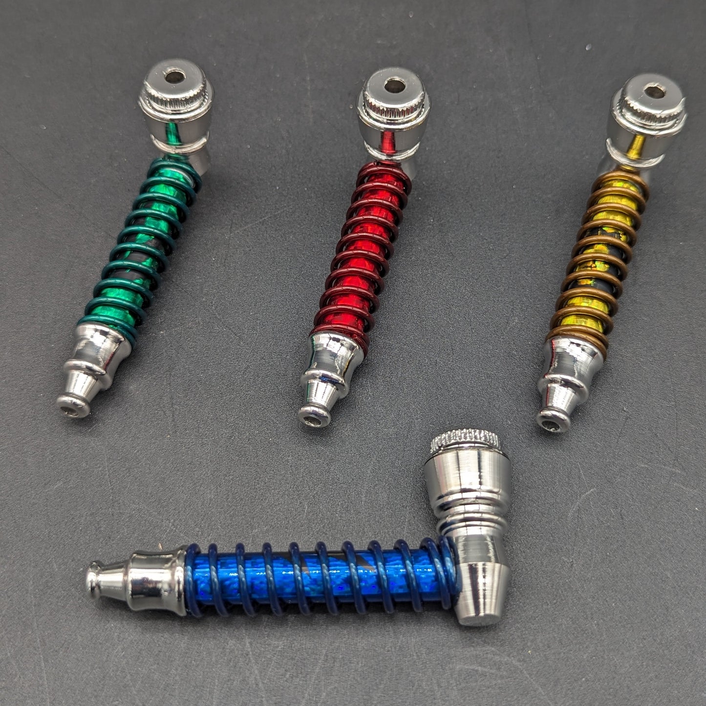 Metal Coiled Hand Pipes w/ Screen - Meech Madness Smoke Shop