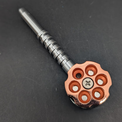 Metal Revolver Pipe With Grinder 5"-Avernic Smoke Shop