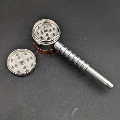 Metal Revolver Pipe With Grinder 5"-Avernic Smoke Shop