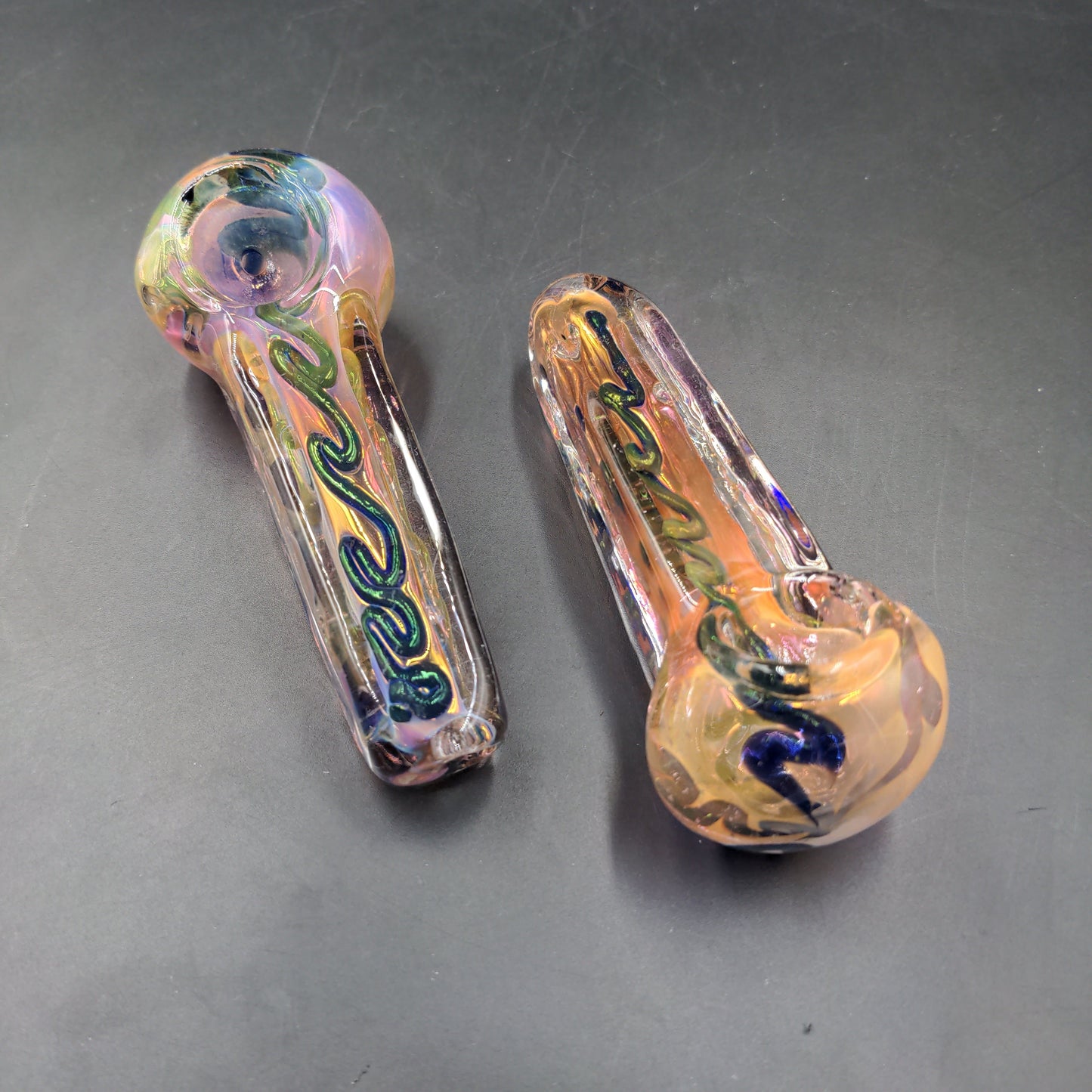 Metallic Fumed Glass Spoon Pipe | 3.75" - Avernic Smoke Shop