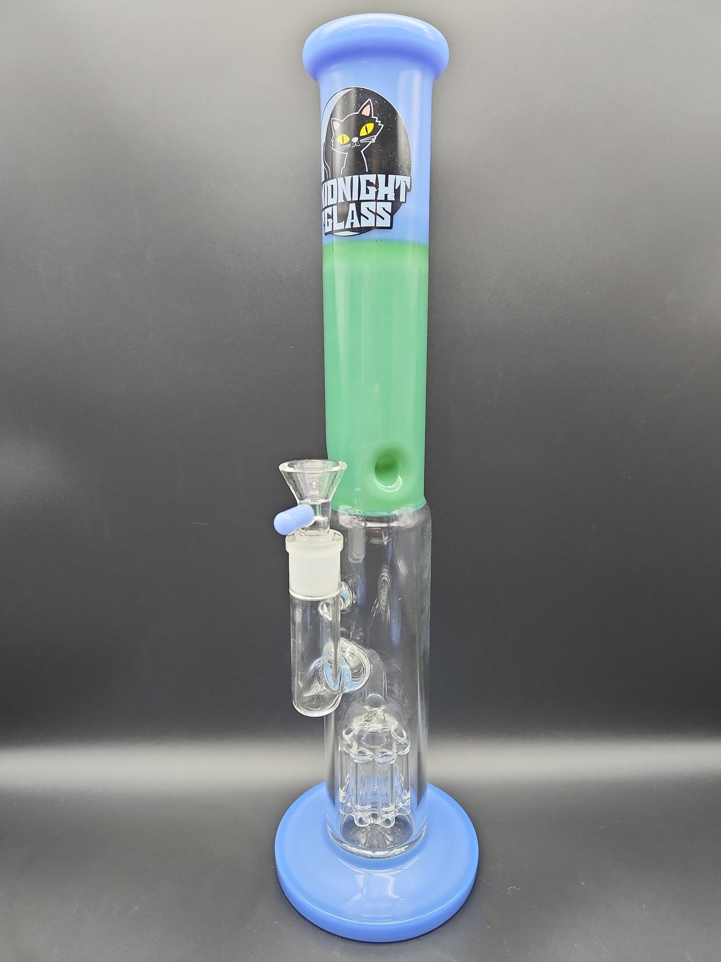 Midnight Glass 14.5" Straight Tube w/ Tree Perc - Meech Madness Smoke Shop