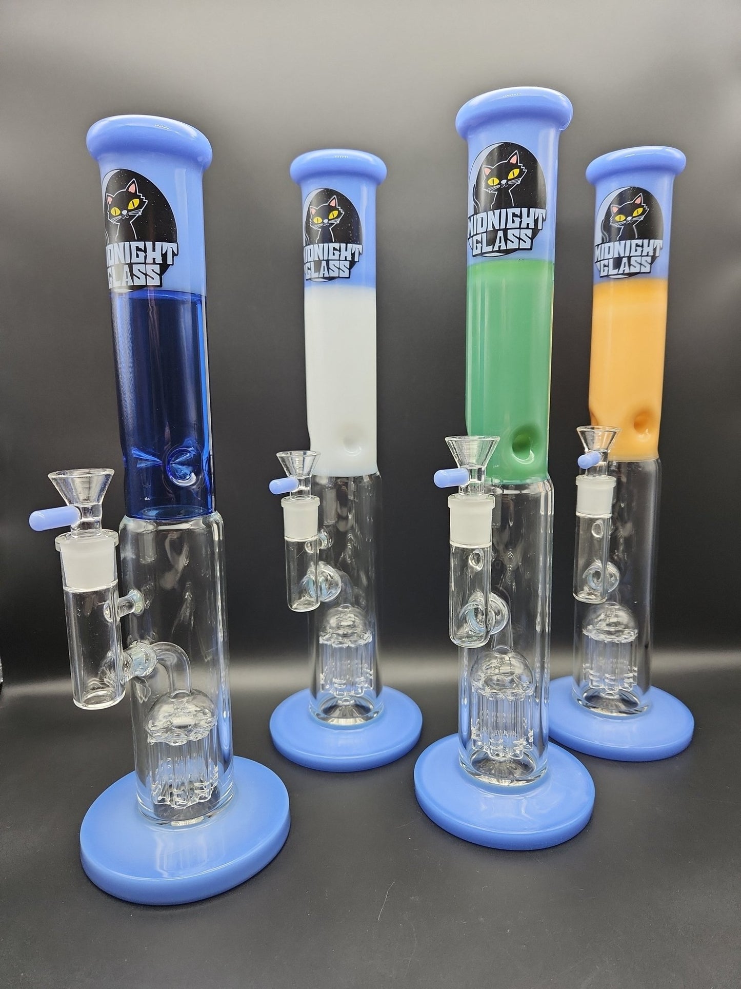 Midnight Glass 14.5" Straight Tube w/ Tree Perc - Meech Madness Smoke Shop