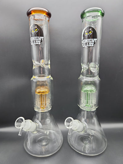 Midnight Glass 15.5" Classic Beaker w/ Tree Perc - Meech Madness Smoke Shop