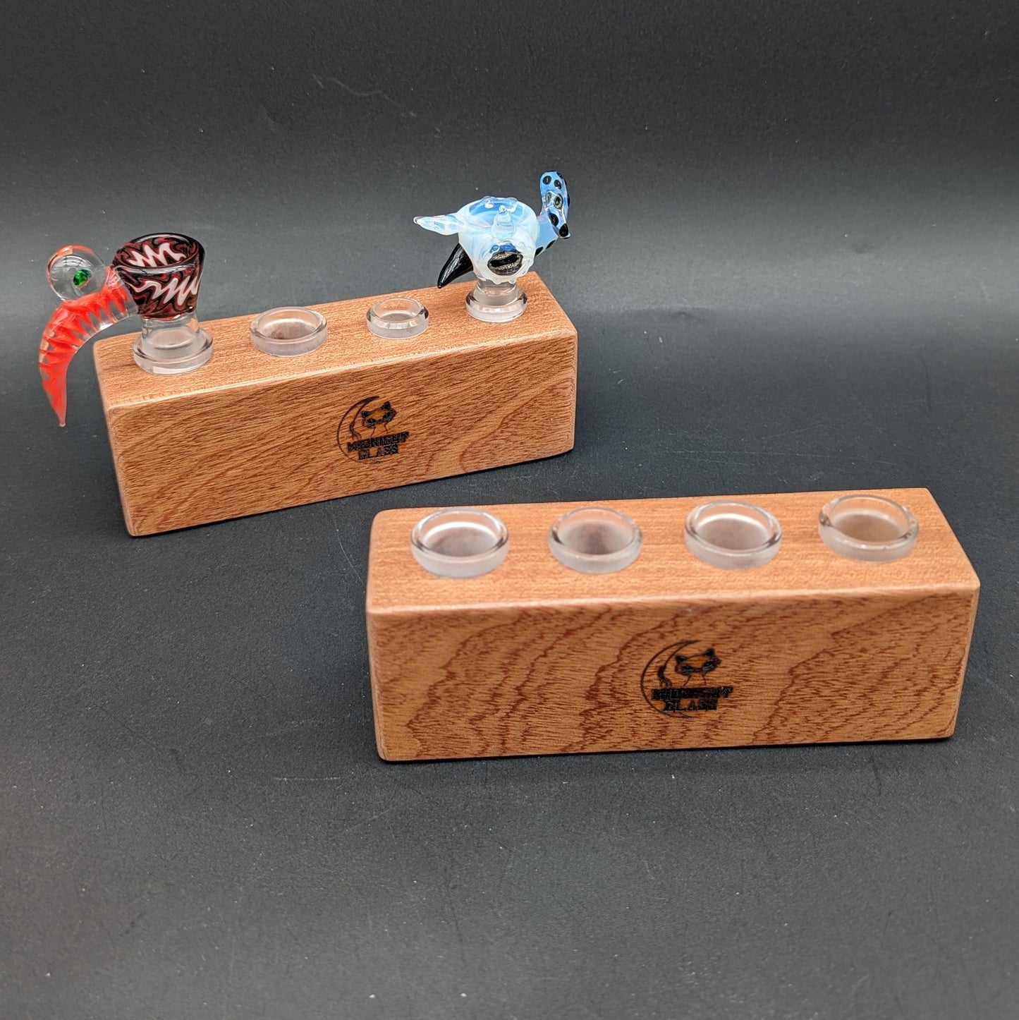 Midnight Glass - 4 Piece Wooden Slide Holders-Avernic Smoke Shop