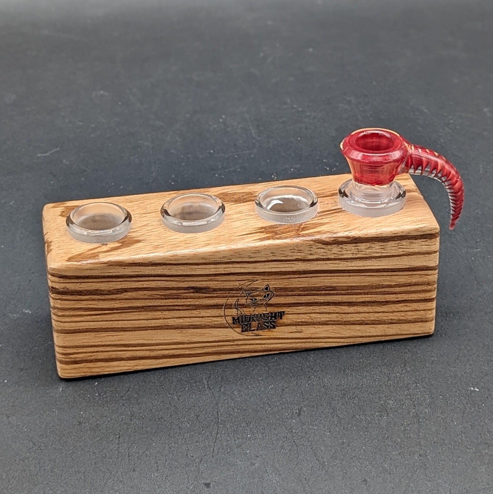 Midnight Glass - 4 Piece Wooden Slide Holders - Meech Madness Smoke Shop