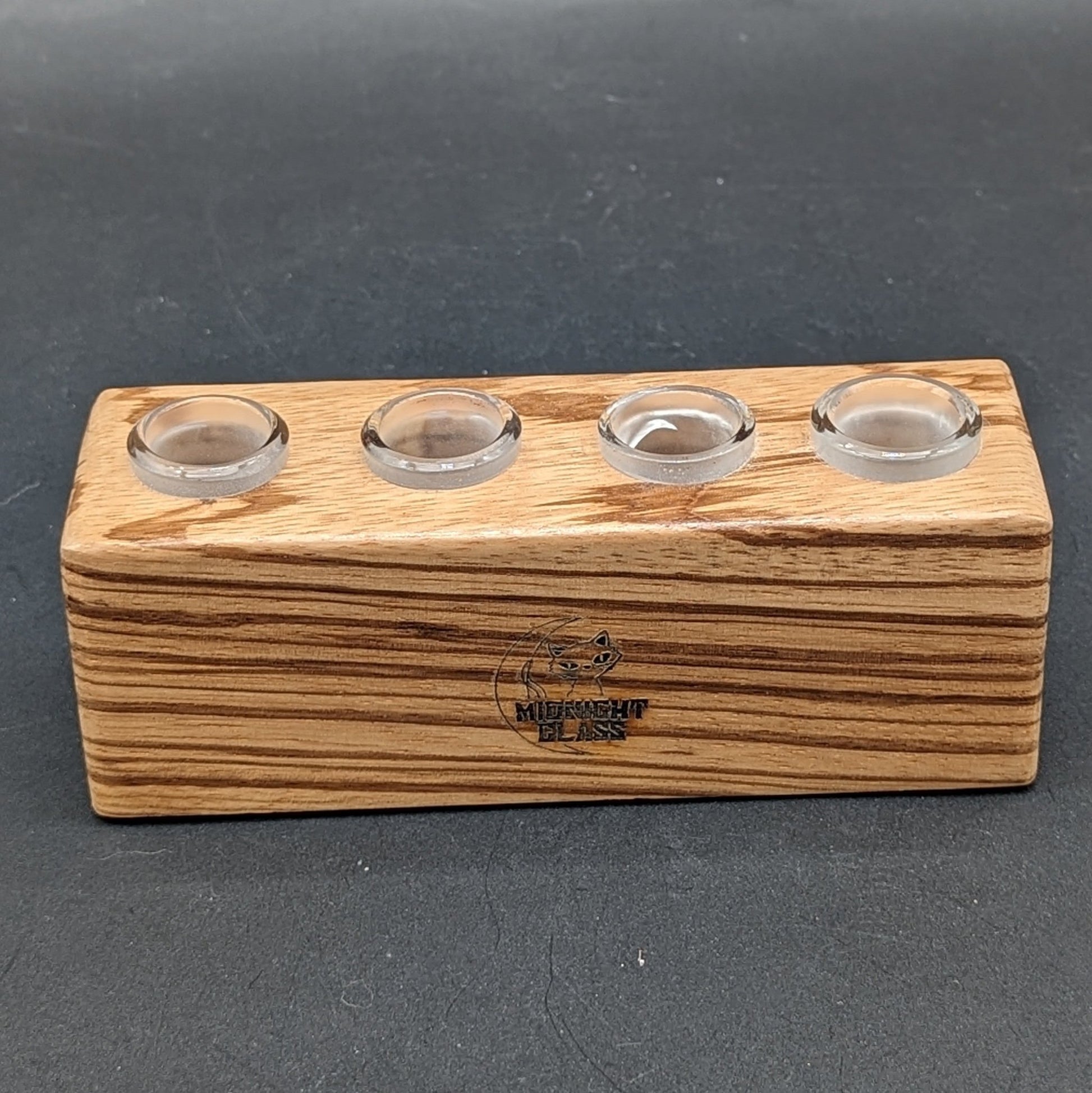 Midnight Glass - 4 Piece Wooden Slide Holders - Meech Madness Smoke Shop