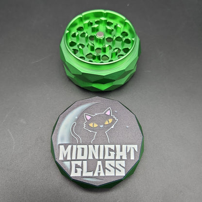 Midnight Glass Diamond Carved Grinders - Avernic Smoke Shop