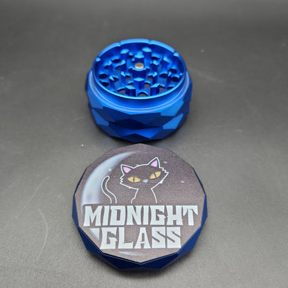 Midnight Glass Diamond Carved Grinders - Avernic Smoke Shop