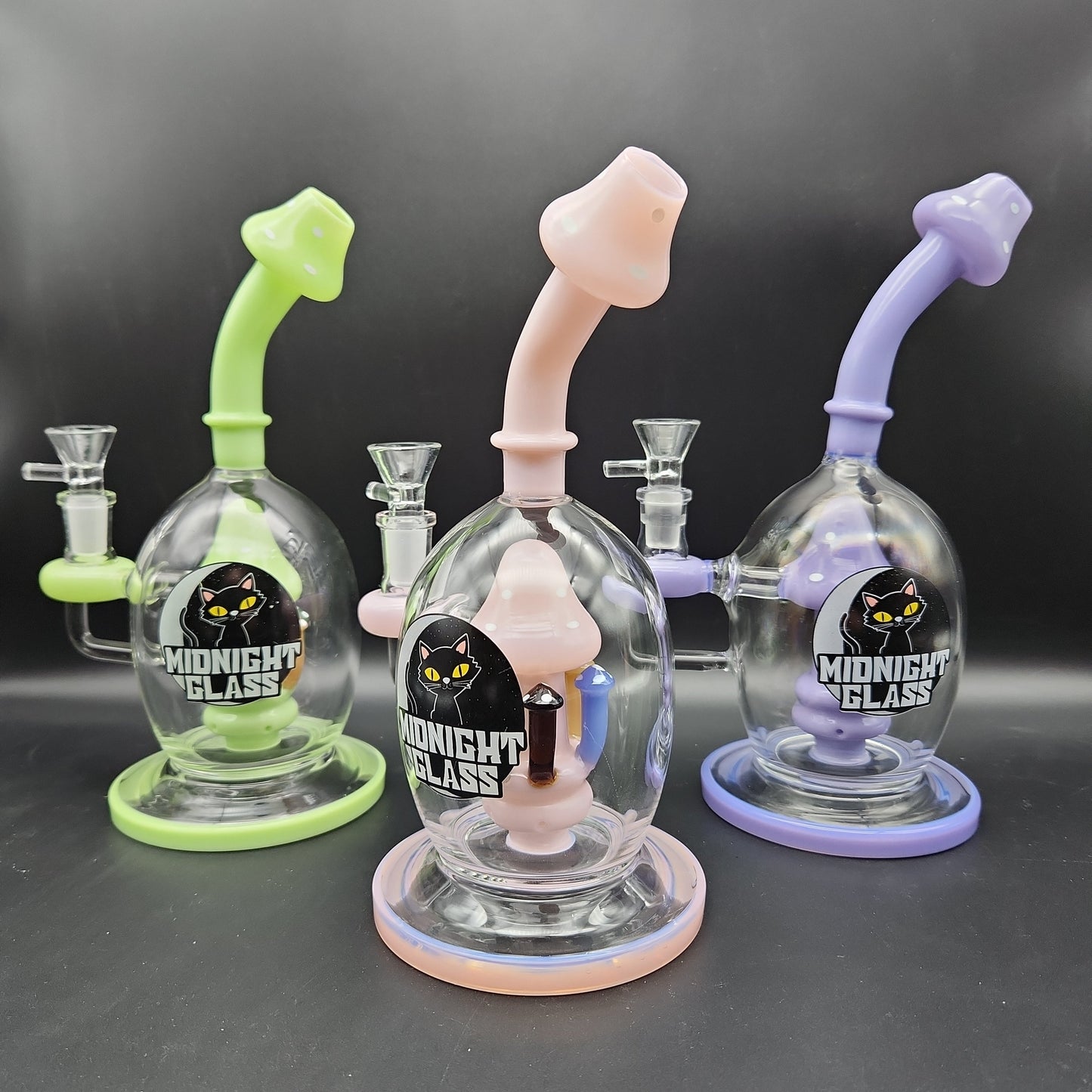 Midnights Mushrooms 9" Water Pipe - Avernic Smoke Shop