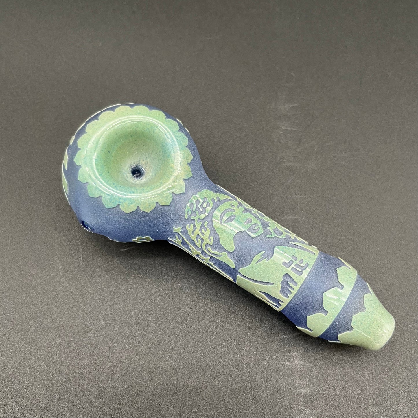 Milky Way Glass "Buddha" Pipe In Color - Avernic Smoke Shop