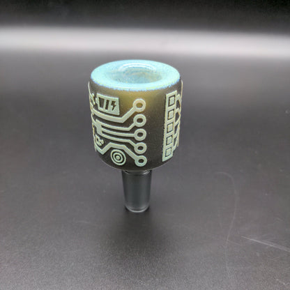 Milky Way Glass "Circuitboard: Shadow Art" Bowl 14mm - Meech Madness Smoke Shop