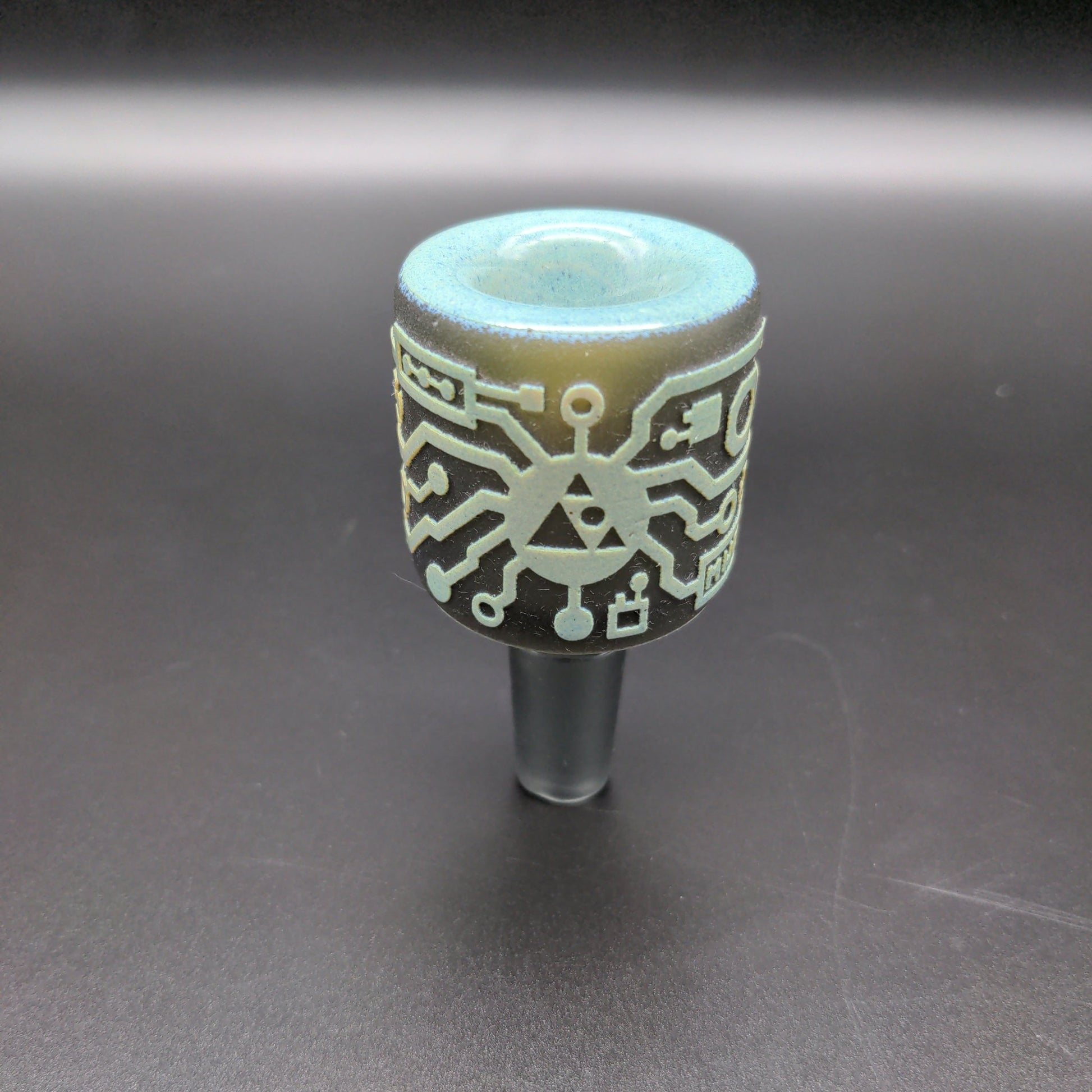 Milky Way Glass "Circuitboard: Shadow Art" Bowl 14mm - Meech Madness Smoke Shop