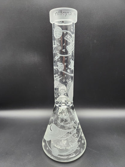 Milky Way Glass "Space Odyssey in 3D" 11" Beaker - Meech Madness Smoke Shop