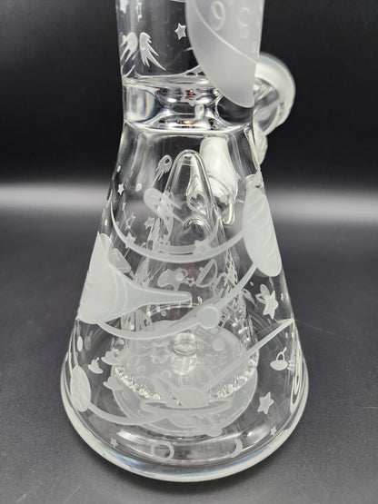 Milky Way Glass "Space Odyssey in 3D" 11" Beaker - Meech Madness Smoke Shop