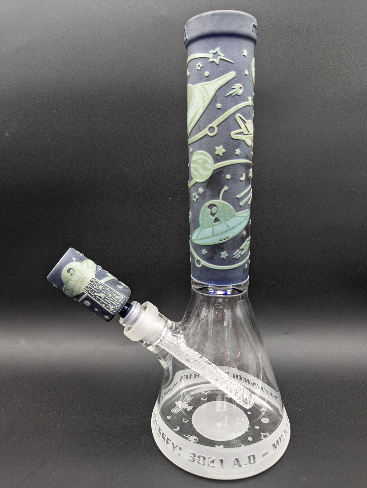 Milkyway Glass "Space Odyssey" in Color 14" Beaker-Avernic Smoke Shop