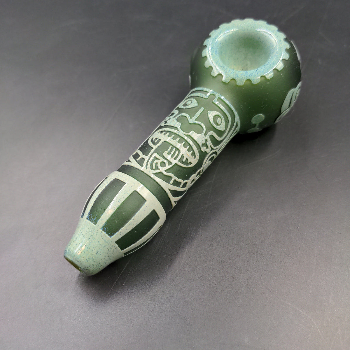 Milkyway  "Mayan Face" in Color Hand Pipe-Avernic Smoke Shop