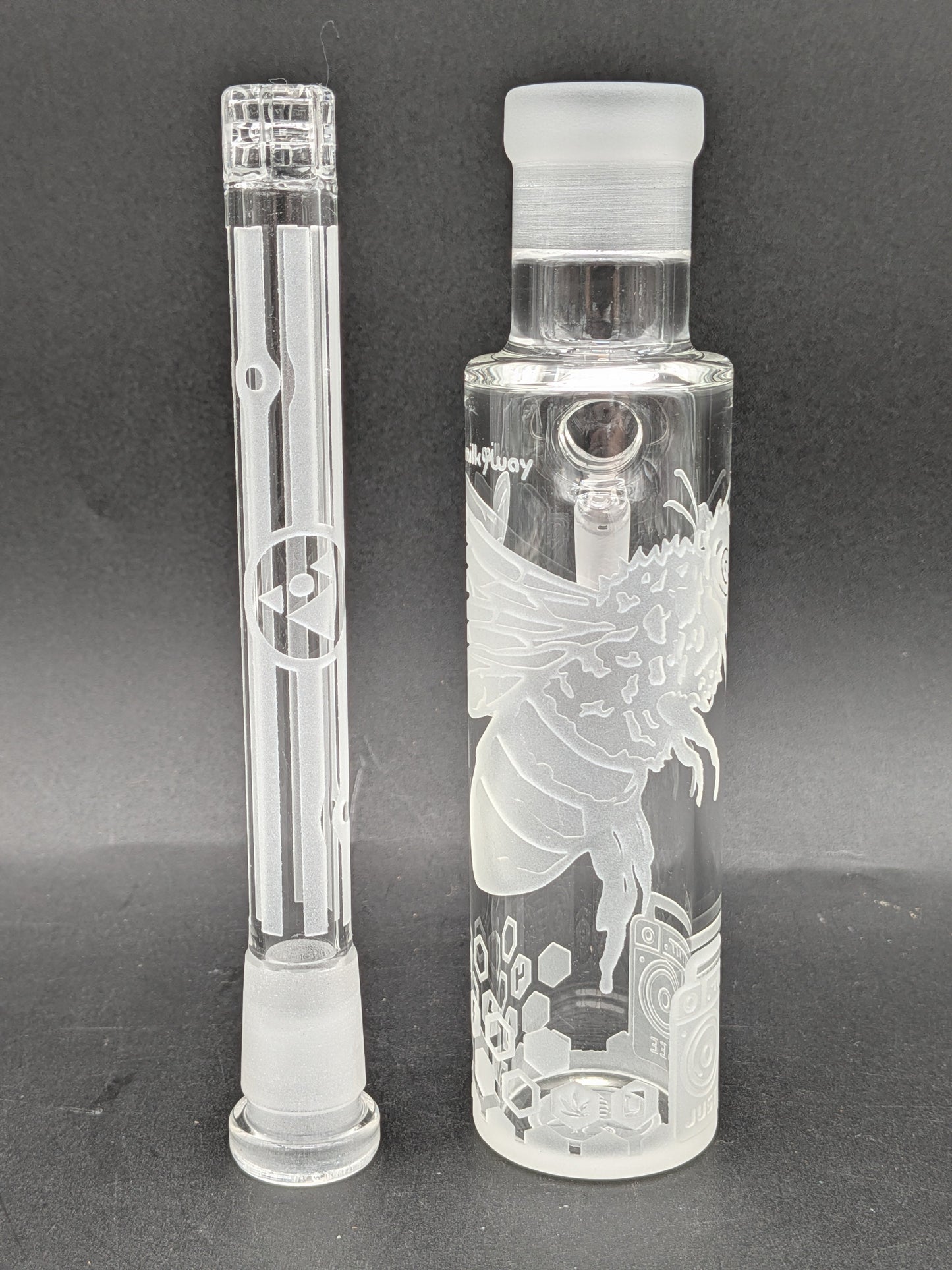 Milkyway Glass "Bee Hive 80's" 14mm 45° Wet Ash Catcher-Avernic Smoke Shop