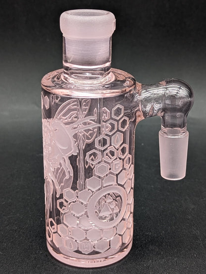 Milkyway Glass "Bee Hive" Wet Ash Catcher 14mm - Pink - Meech Madness Smoke Shop