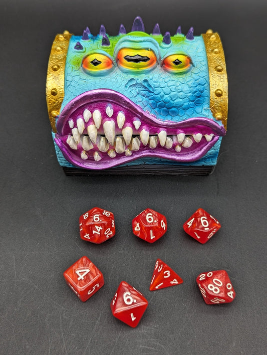 Mimic Monster Polyresin Box with Gaming Dice | 3.8" x 3.6" - Meech Madness Smoke Shop