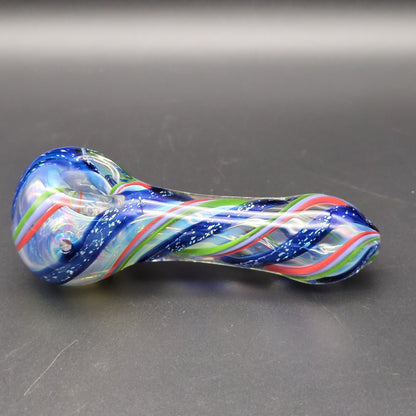 Multicolor Dichro Swirl Hand Pipe w/ Screen - Avernic Smoke Shop