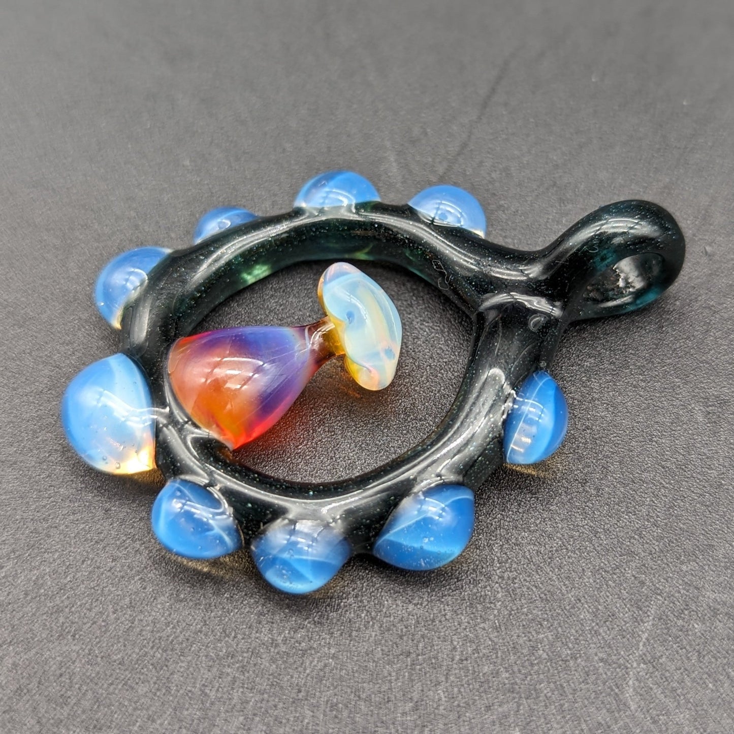 Mushroom Circlet Glass Pendant - By Homie G Glass - Meech Madness Smoke Shop