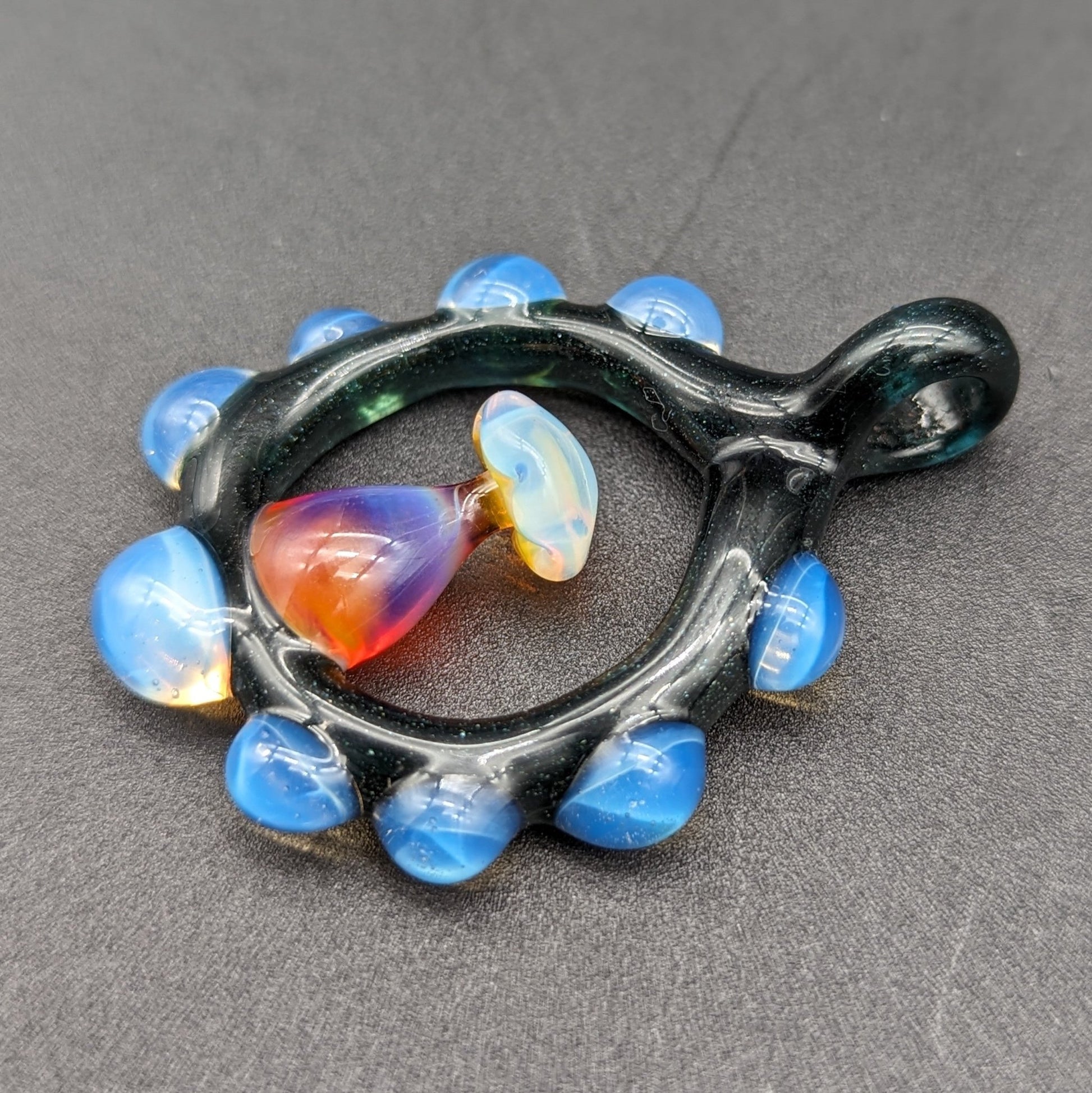 Mushroom Circlet Glass Pendant - By Homie G Glass - Meech Madness Smoke Shop