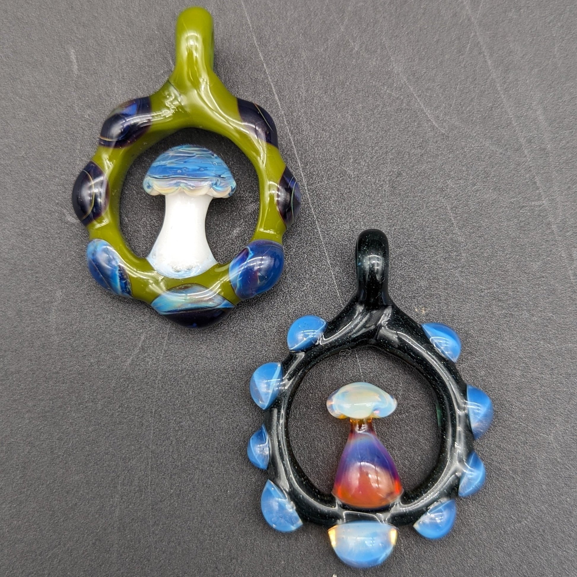 Mushroom Circlet Glass Pendant - By Homie G Glass - Meech Madness Smoke Shop