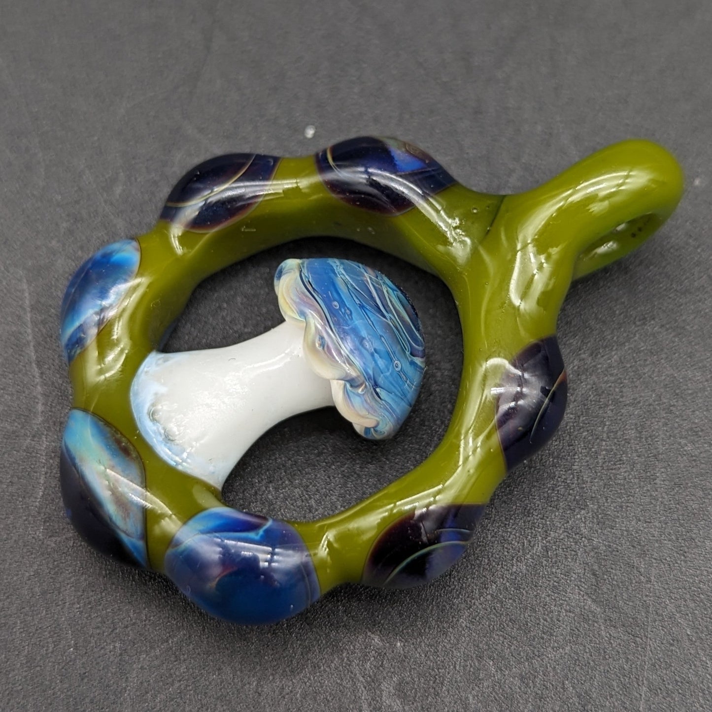 Mushroom Circlet Glass Pendant - By Homie G Glass - Meech Madness Smoke Shop