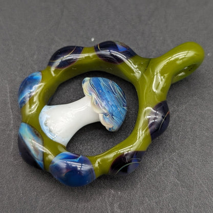 Mushroom Circlet Glass Pendant - By Homie G Glass - Meech Madness Smoke Shop