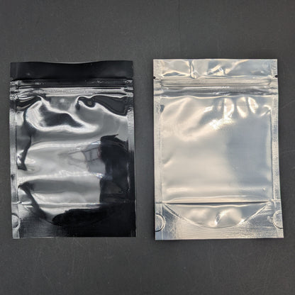 Mylar Bag Glossy Black/Clear - 1/8 (3.5g)-Avernic Smoke Shop