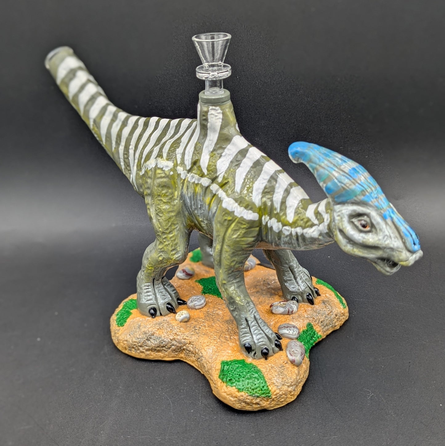 Parasaurolophus Dinosaur Bong - Glass and Resin-Avernic Smoke Shop