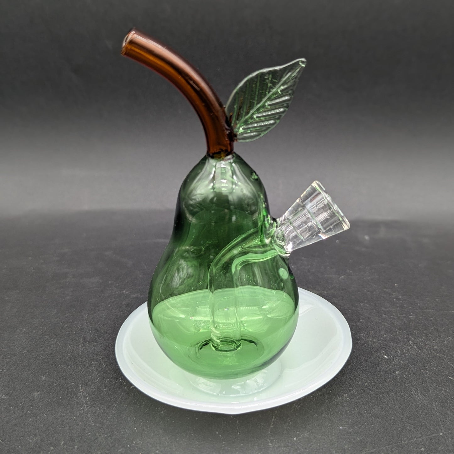 Perfect Pear on Dish Glass Blunt Bubbler | 4.5"-Avernic Smoke Shop