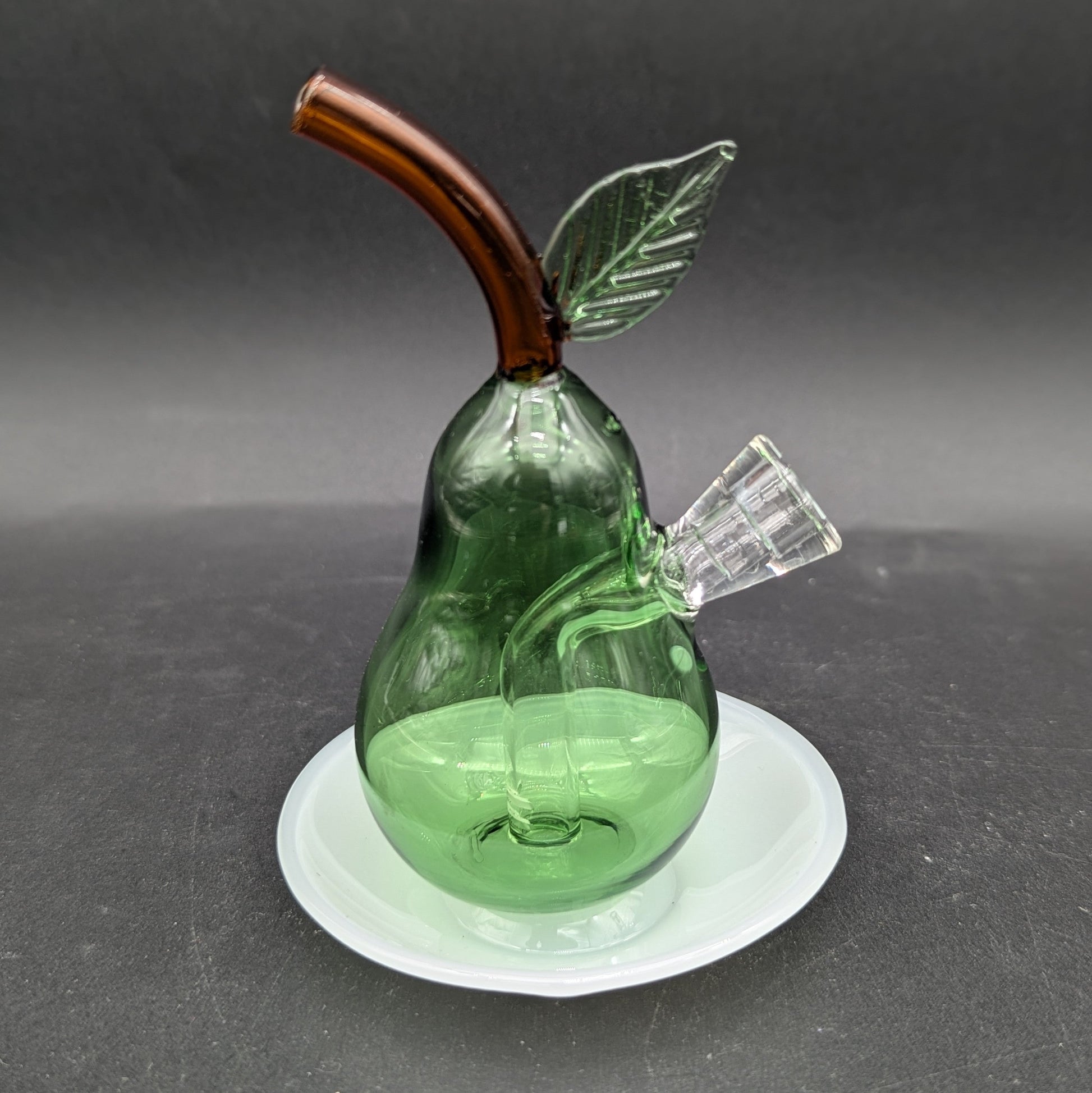 Perfect Pear on Dish Glass Blunt Bubbler | 4.5"-Avernic Smoke Shop