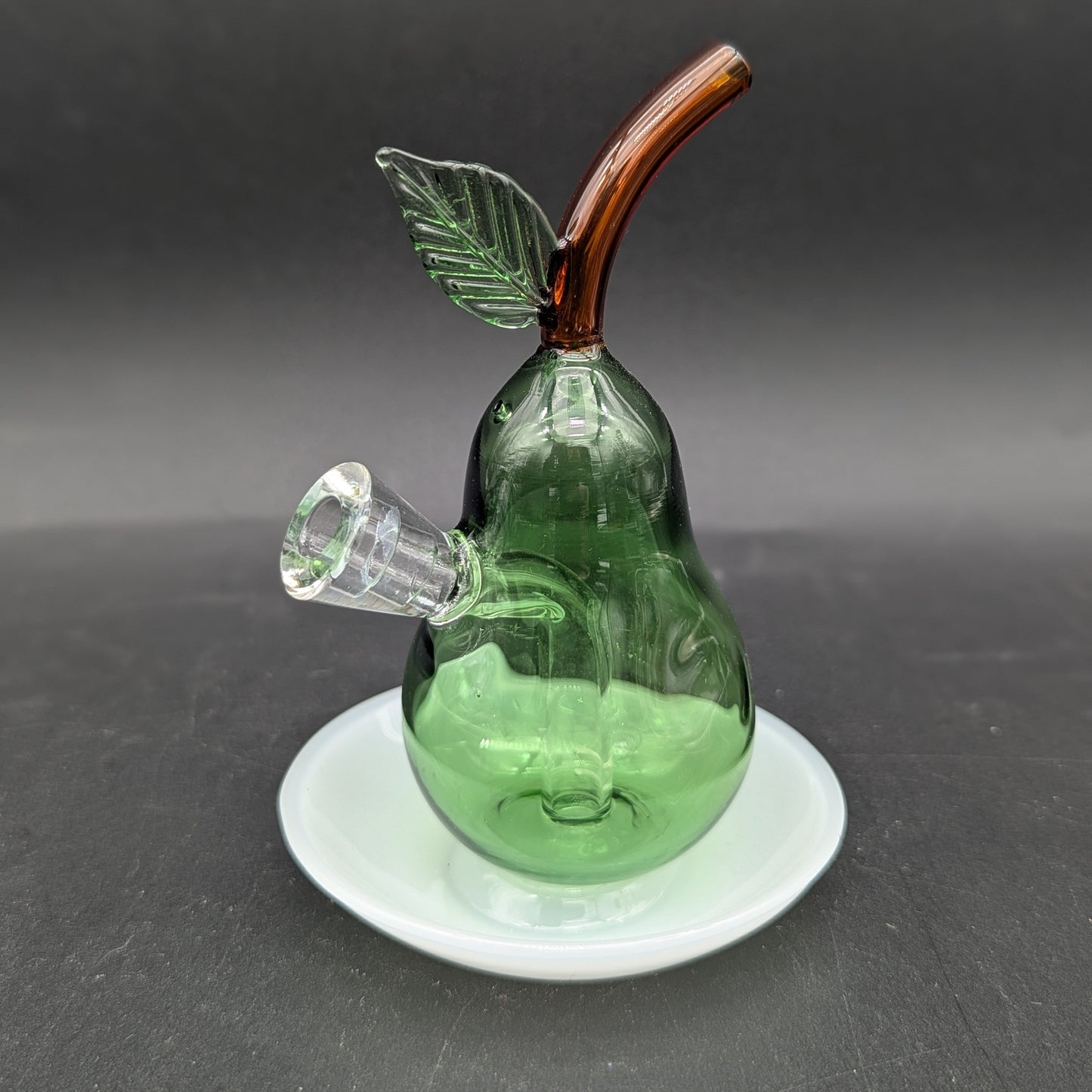 Perfect Pear on Dish Glass Blunt Bubbler | 4.5"-Avernic Smoke Shop
