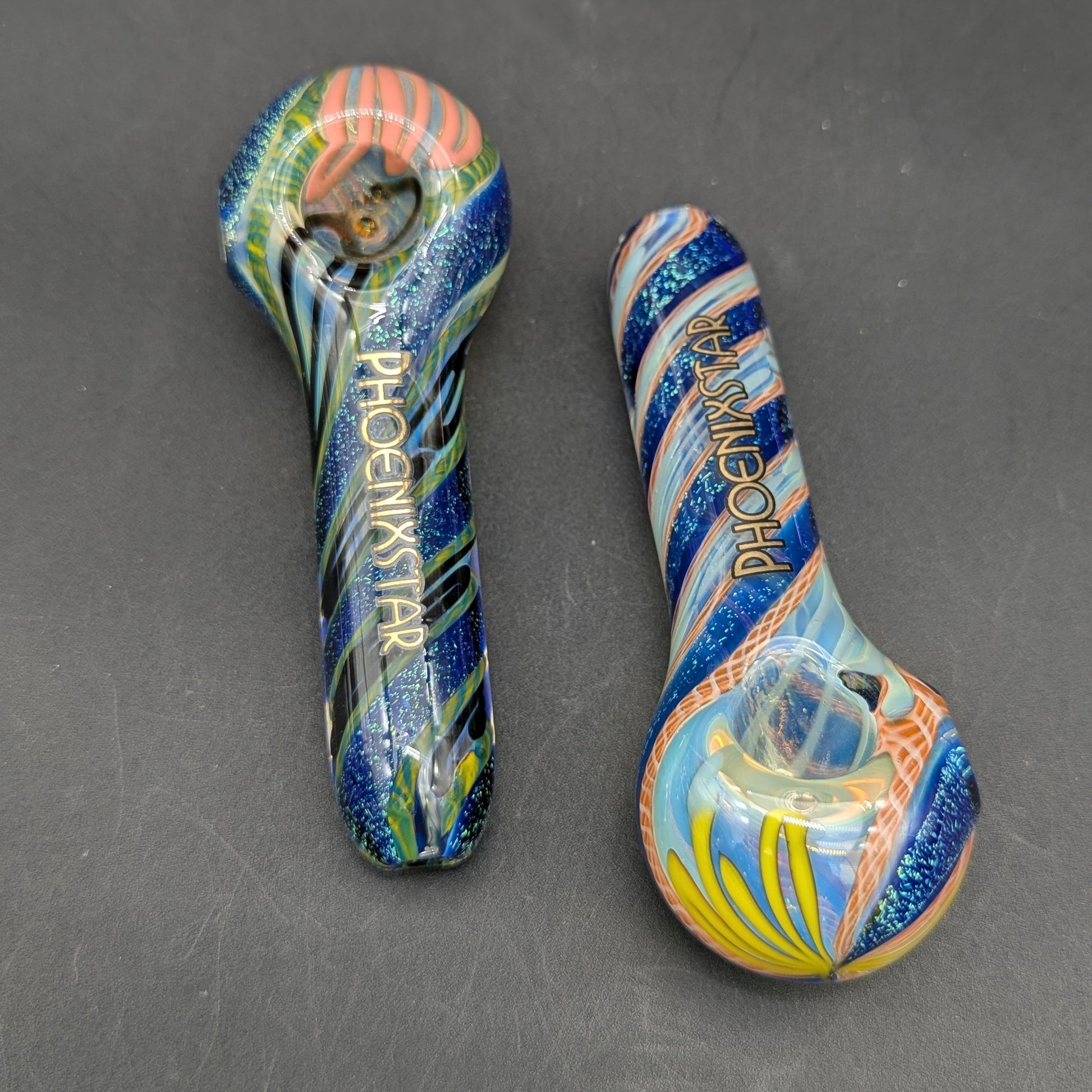 Phoenix 4" Dichro Twist Roped Hand Pipe-Avernic Smoke Shop