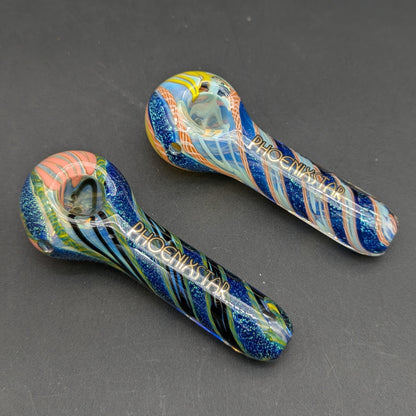 Phoenix 4" Dichro Twist Roped Hand Pipe-Avernic Smoke Shop
