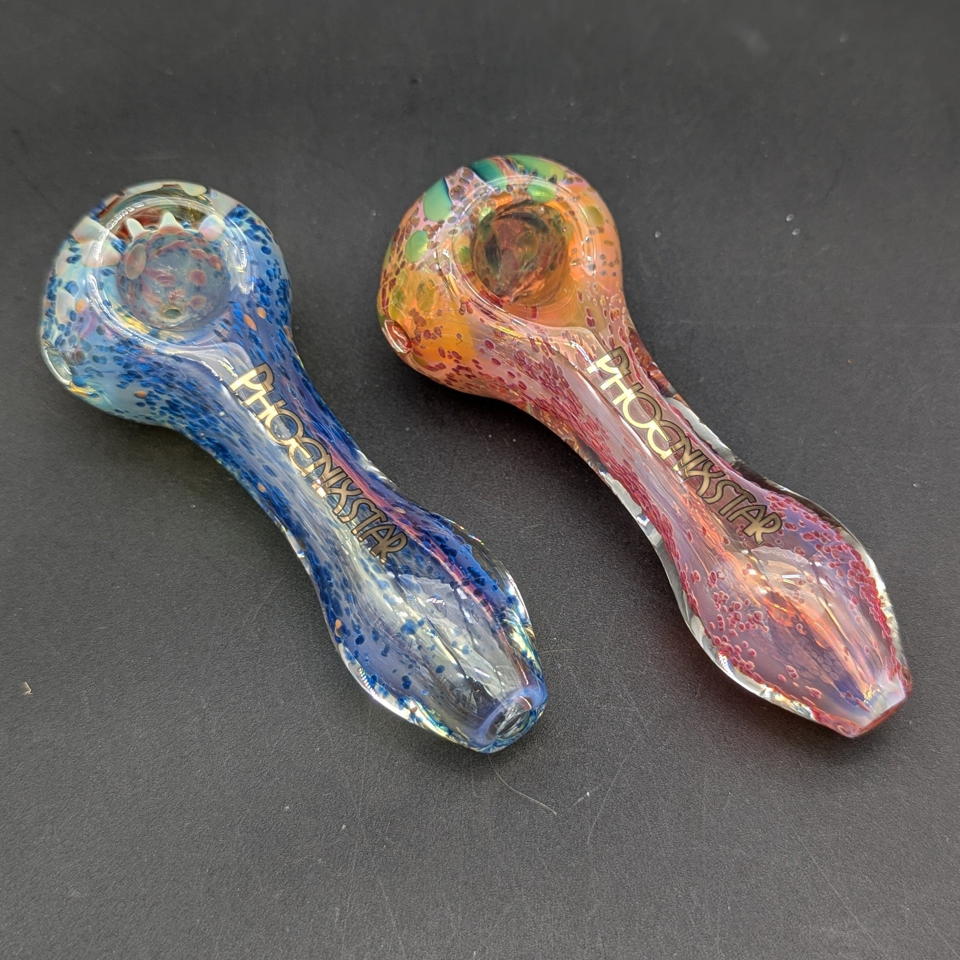Phoenix 4" Fumed Color Frit Spoon Pipe-Avernic Smoke Shop